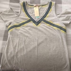 Shirt skies are blue cold shoulder